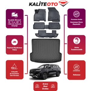 Chery Tiggo 8 Pro 2025 Model Bagaj Havuzu+4d Araca Özel Havuzlu 7 Kişilik Paspas Takımıı Prqx