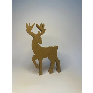 Yılbaşı Temalı Boyanabilir Ahşap Geyik (15 Cm)