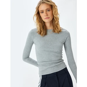 Bisiklet Yaka Uzun Kollu Basic Slim T-Shirt