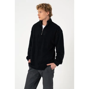 Polar Fermuarlı Rahat Lacivert Sweatshirt