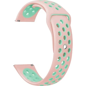 Samsung Galaxy Watch 4 Classic 42 mm R880 Için Delikli Spor Kordon Pembe Turkuaz