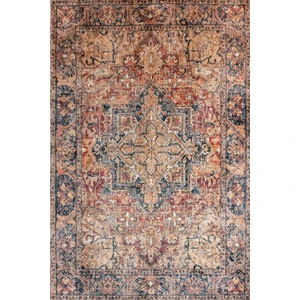 Fuga Yumuşak Dokulu Kahverengi Vintage Desenli Halı Ka 11