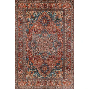 Fuga Yumuşak Dokulu Çok Renkli Vintage Desenli Halı Ka 41