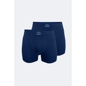 Erkek Lacivert 2 Li Pamuk Elastan Uzun Boxer 2M073