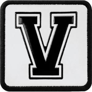 V1 V Harf - 1 Kod Logolu Beyaz-Siyah Harf Bench (Patch)