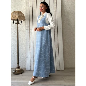 Küçüğüm Butik Bebe Mavisi Tüvit A-Kesim Jile Elbise