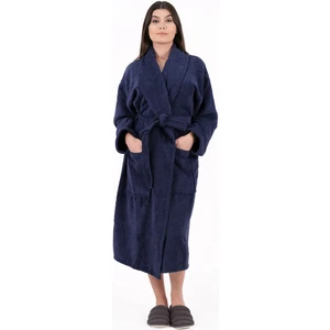 Soft Line  Pamuklu Şalyaka Lacivert Renkli (L- x l-2 x l-3 x l-4 x l) Büyük / Battal Beden Bornoz