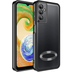 ZORE Galaxy A05S Kılıf Kamera Korumalı Logo Gösteren  Omega Kapak-Siyah