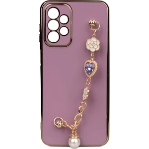 ZORE Galaxy A23 Kılıf El Tutamaçlı Kamera Korumalı  Taka Silikon Kapak-Mor