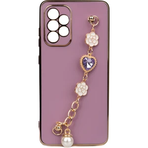 ZORE Galaxy A52 Kılıf El Tutamaçlı Kamera Korumalı  Taka Silikon Kapak-Mor