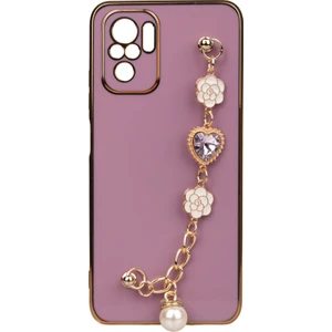 ZORE Xiaomi Redmi Note 10S Kılıf El Tutamaçlı Kamera Korumalı  Taka Silikon Kapak-Mor