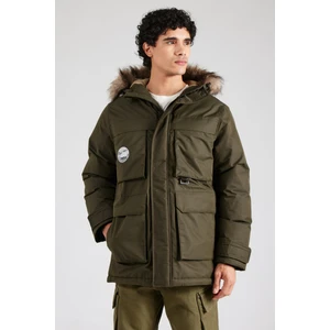 Jack & Jones Erkek Jjstar Rüzgar Geçirmez Kapüşonu Kürklü Parka 12256892 Yeşil