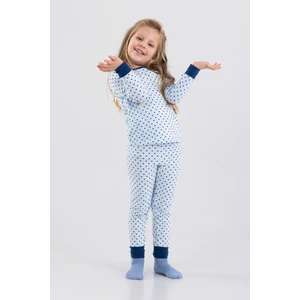 Kız Çocuk Uzun Kollu Pijama Takımı 9198 Mavi
