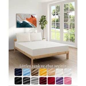 Krem Renkli Lastikli Çift Kişilik Çarşaf Takımı (Pamuklu Nevresim Kumaşı, Yastık Kılıflı) 7 Farklı Ebat