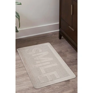 Doğal Kaymaz Taban Banyo Paspas Uzun Ömürlü Yumuşak Dokulu Su Emici Yıkanabilir Yazılı Paspas Vizon Smile 60x100