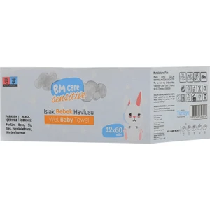Bm Care Sensitive Islak Havlu 12X60LI