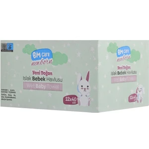 Bm Care Yenidoğan Islak Havlu 12X40LI