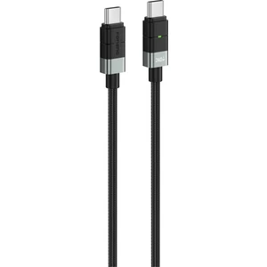 XS03 USB-C to USB-C 1,2 Metre Örgü Kablo 60W Güç Super Hızlı Şarj/Data Kablosu Siyah