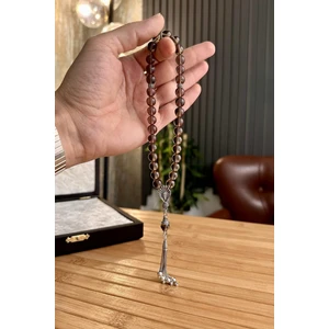 Dumanlı Kuvars Doğal Taş Gümüş Tasarım Tesbih