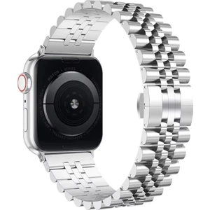 Apple Watch 9 41MM ile Uyumlu Rolex Tasarım Metal Kordon Kayış - FC879