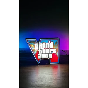 Shadd Shop Gta 6 Aydınlatmalı Tablo (Adaptör Dahil)