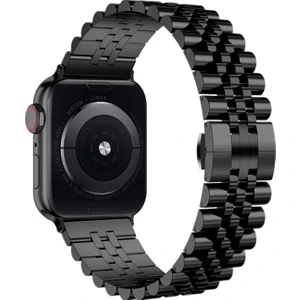 Apple Watch 9 41MM ile Uyumlu Rolex Tasarım Metal Kordon Kayış - FC879