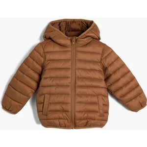 Şişme Mont Kapşonlu Cepli Fermuarlı