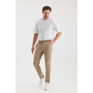 2five Erkek Mevsimlik Örme Kumaş  Beli Lastikli Yarım Astarlı Bej Renk Jagger Pantolon