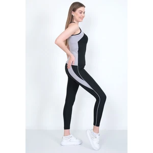 Sea Queen Kadın Yüksek Bel Likralı Toparlayıcı Dalgıç Kumaş Koşu & Fitness Yoga & Pilates Spor Crop-Tayt 2 Li Takım