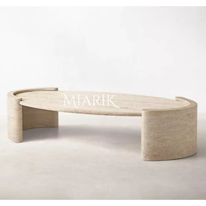Miarik Design Mermer Traverten Roz Orta Sehpa