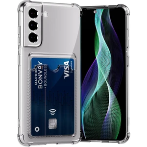 Case World Samsung Galaxy S24 Fe Kapak Kamera Korumalı Kartlıklı Darbe Emici Özellikli Şeffaf Silikon Kılıf