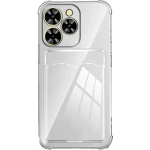 Caseart Tecno Spark 20 Pro Kapak Kamera Korumalı Kartlıklı Darbe Emici Özellikli Şeffaf Silikon Kılıf