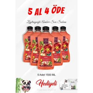 Eyüp Sabri Tuncer Zeytinyağlı Amber Sıvı Sabun 1500 ml 5 Al 4 Öde ve Rosie Pamuk