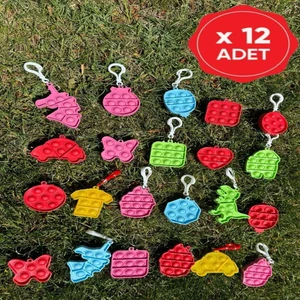 12 Adet Popit Anahtarlık Hediyelik Doğum Günü Hediyesi Karne Hediyesi