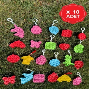 10 Adet Oyuncak Popit Anahtarlık Hediyelik Doğum Günü Hediyesi Karne Hediyesi
