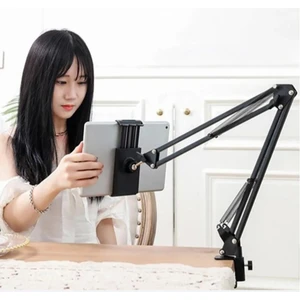 Tablet&telefon Tutucu Stand-Uzun Kollu Masa Üstü Stant-Ayarlanabilir Esnek Açılı 360° Oynar Başlıklı