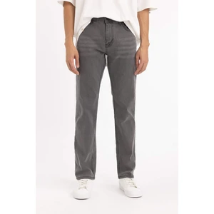Erkek Antrasit Regular Fit Düz Kesim Boru Paça Basic Düz Pamuklu Kot Pantolon B8550AXNS