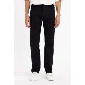 Erkek Siyah Sergio-Regular Fit Düz Kesim Boru Paça Basic Düz Pamuklu Kot Pantolon B8550AXNS