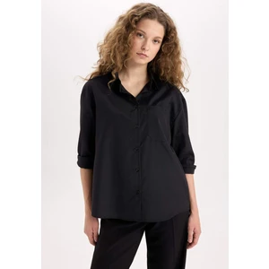 Oversize Geniş Kalıp Poplin Uzun Kollu Gömlek E2294AXNS