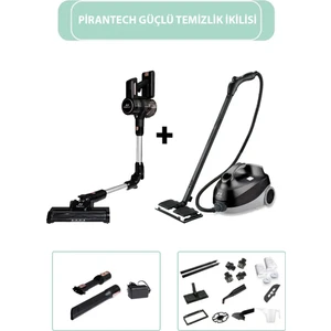 ES411 Yüksek Emiş Güçlü Dikey Şarjlı Süpürge / CB-107C Çok Fonksiyonlu Buharlı Temizlik Makinası