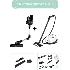 ES411 Yüksek Emiş Güçlü Dikey Şarjlı Süpürge / CB-107C Çok Fonksiyonlu Buharlı Temizlik Makinası
