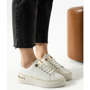 Paris Shoes Kadın Beyaz Sade ve Şık Tasarım Spor Ayakkabı