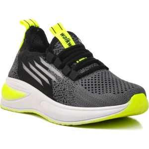 Siyah-Beyaz-Fosfor Sarı Çocuk Spor Ayakkabı