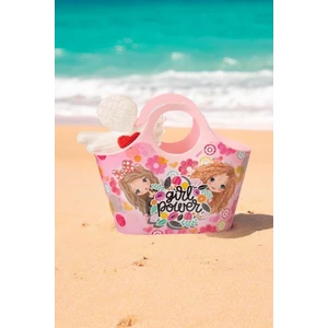 Girl Power Pembe Çocuk Plaj Çantası Çocuk Piknik ve Oyuncak Çantası