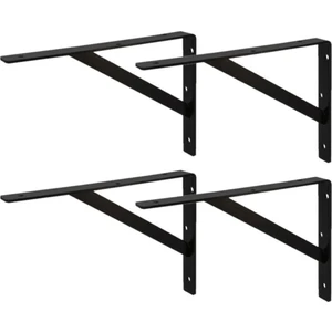 Ağır Yük Raf Altı Ayak Raf Tutucu Destekli L Demir 20 x 40 cm Siyah Montaj Aparatı (4 Adet)