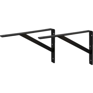 Ağır Yük Raf Altı Ayak Raf Tutucu Destekli L Demir 30X15 cm Siyah Montaj Aparatı (2 Adet)