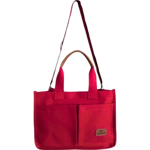 Üç Gözlü The Tote Bag Kanvas Kadın El Omuz Çanta Çapraz Askılı 21X32X12CM