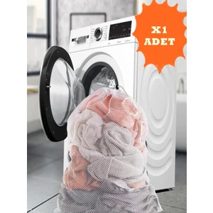 Jumbo Boy Ultra Lüx Renkli Ipli 40X60 cm Fileli Kirli Sepeti Esnek Çamaşır Yıkama Filesi