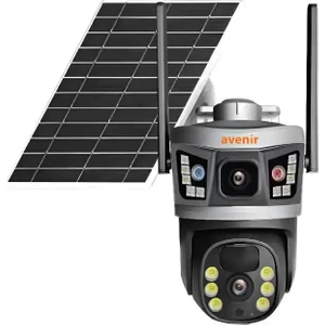 AV-S232 4mp Solar Wifi Ip Ptz Dual Light Çift Kameralı V380 Pro App Kamera