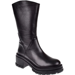 Castle Black Hakiki Deri Uzun Kadın Bot SK-52673   SİYAH